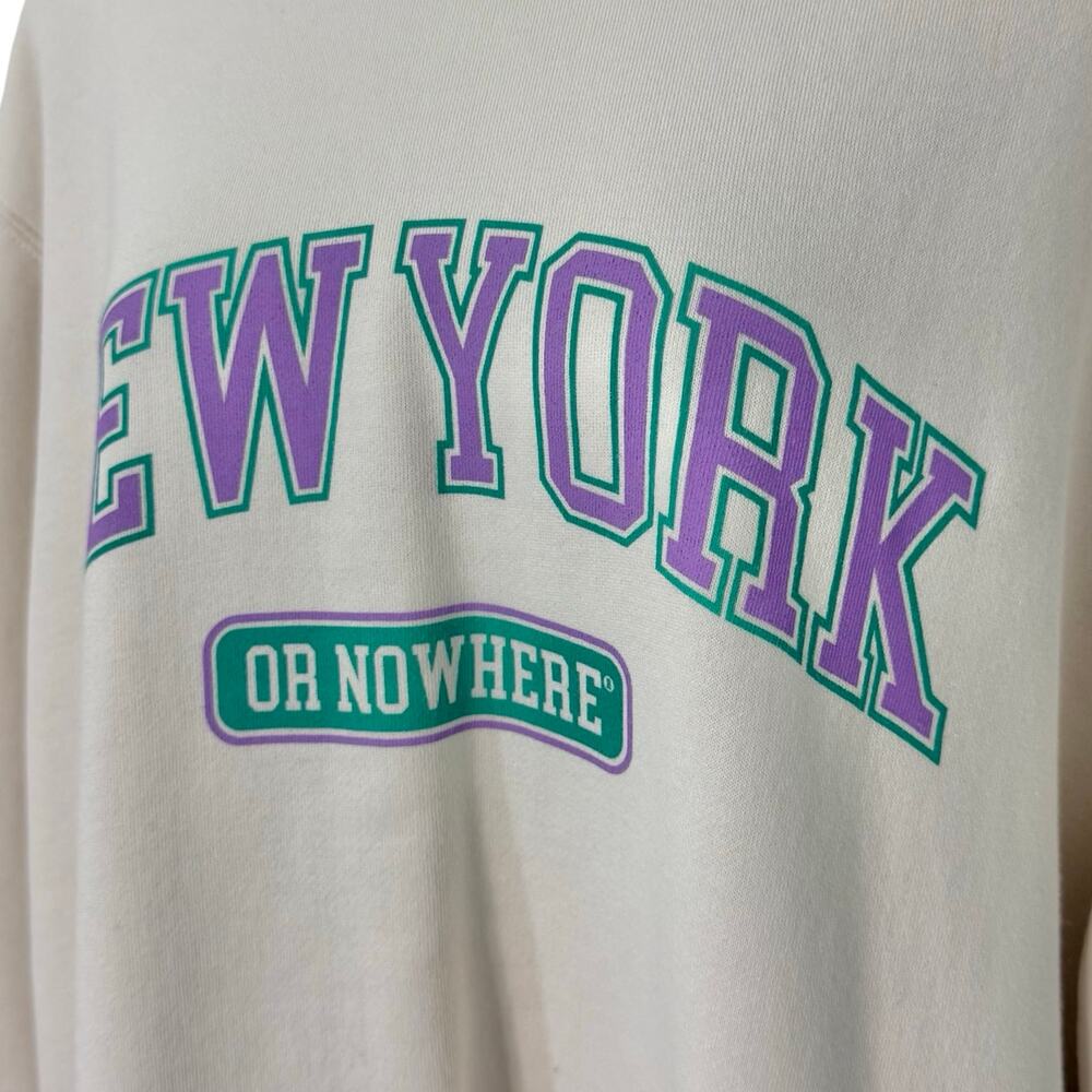 New York or Nowhere NYON Cream Purple Green Crew Neck Sweatshirt size 2X / XXL - Picture 8 of 9